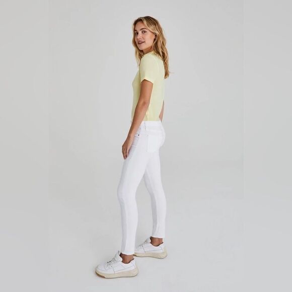 AG Adriano Goldschmied THE LEGGING ANKLE Super Skinny Jeans in White Raw Hem - Picture 7 of 16